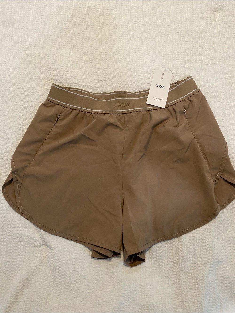 J80 Fit Taupe/Beige Athletic Shorts - Size XL
